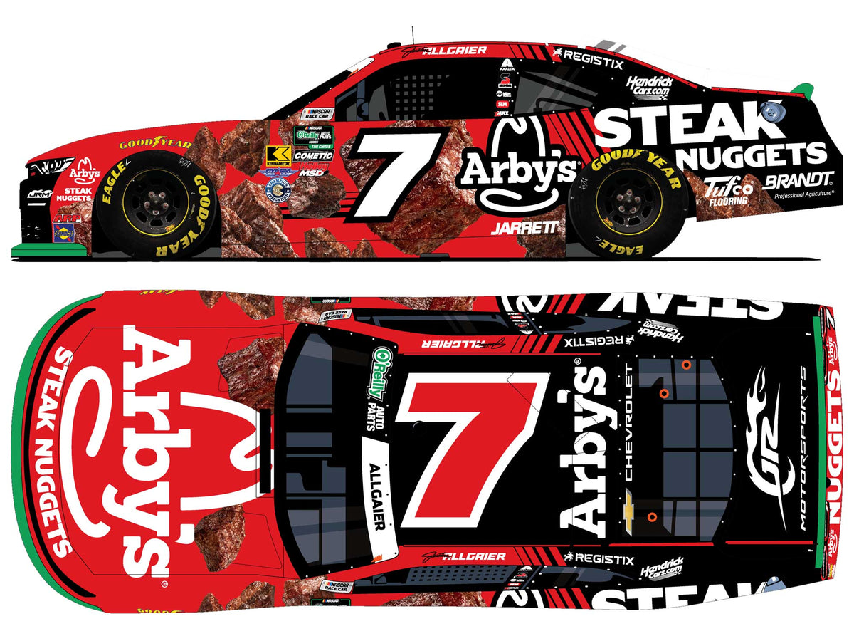 JUSTIN ALLGAIER AUTOGRAPHED 2026 ARBY'S STEAK NUGGETS 1:24 NASCAR DIECAST - O'REILLY AUTO PARTS SERIES