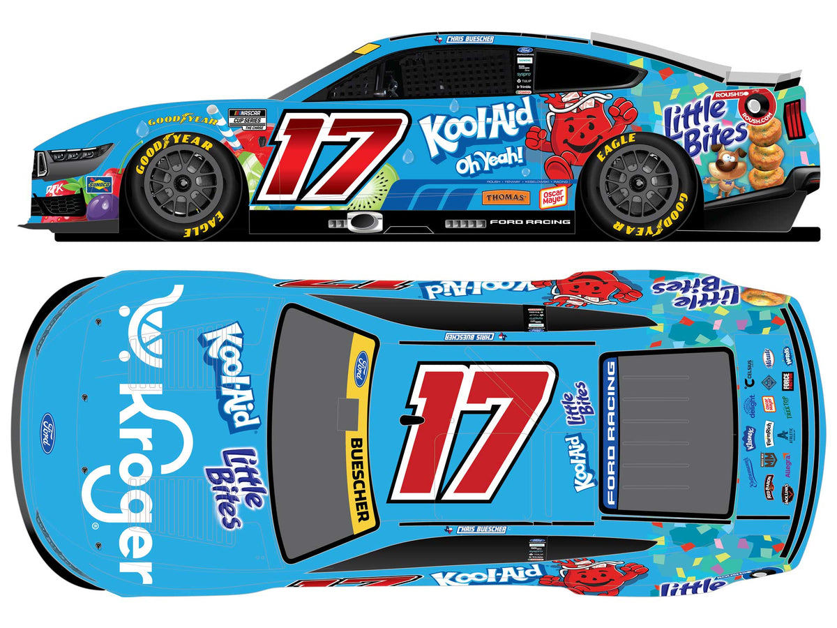 CHRIS BUESCHER 2026 KROGER/KOOL-AID/LITTLE BITES 1:24 FLASH COAT SILVER NASCAR DIECAST - FOIL NUMBER DIECAST
