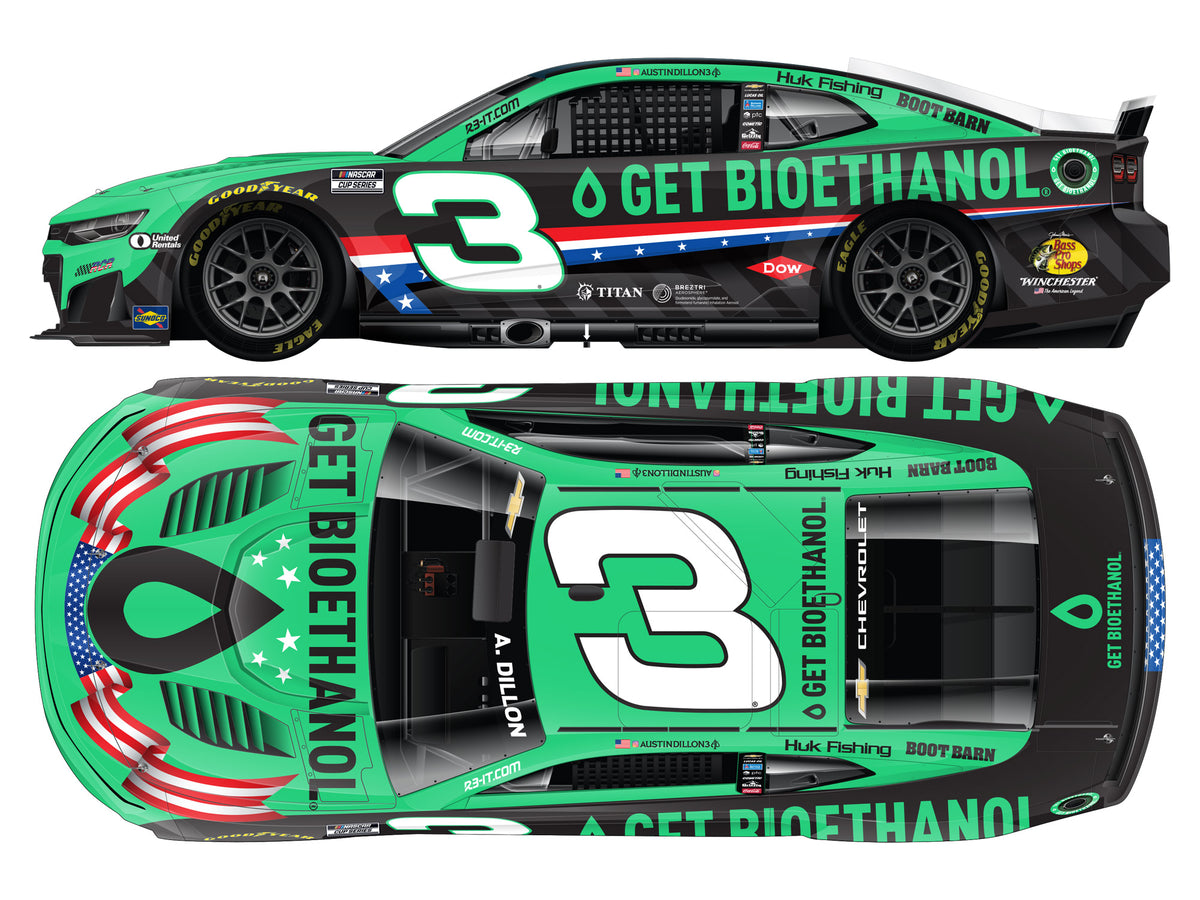 AUSTIN DILLON 2026 GET BIOETHANOL 1:24 FLASH COAT SILVER NASCAR DIECAST