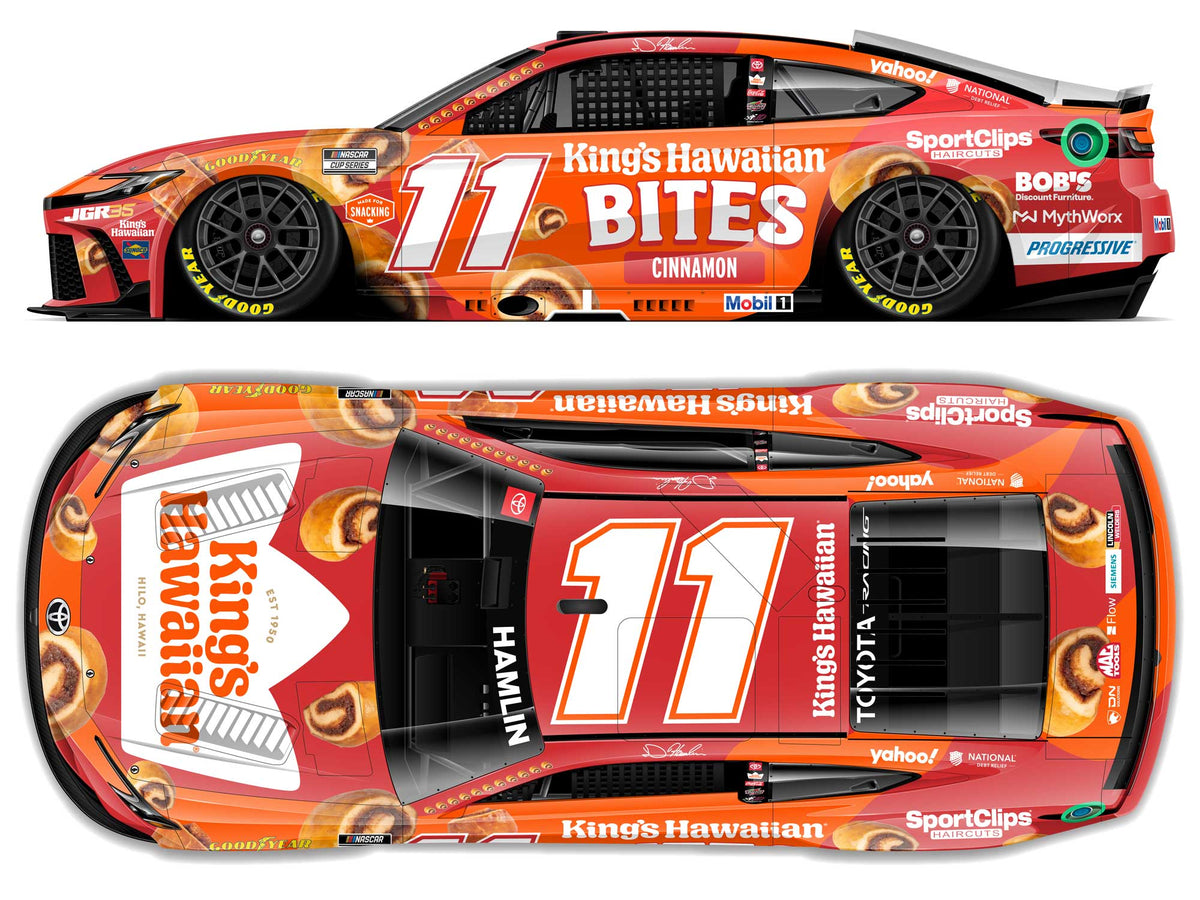 DENNY HAMLIN 2026 KING'S HAWAIIAN CINNAMON BITES 1:24 RAW NASCAR DIECAST