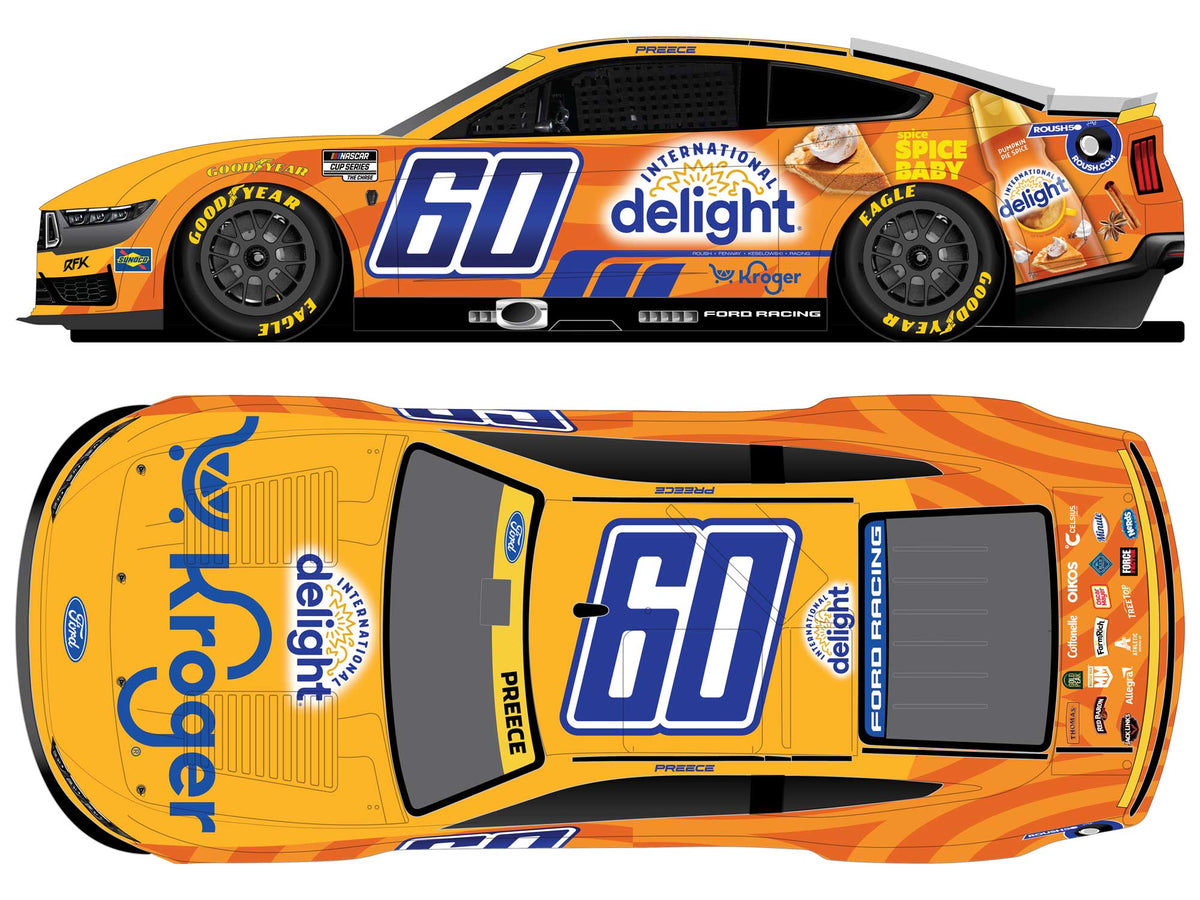 RYAN PREECE 2026 KROGER/INTERNATIONAL DELIGHT PUMPKIN SPICE 1:24 FLASH COAT COLOR NASCAR DIECAST - FOIL NUMBER DIECAST
